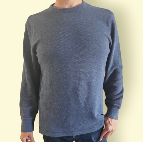 Eddie Bauer Dark Blue Thermal Long Sleeve Tee Size Medium - Picture 1 of 6